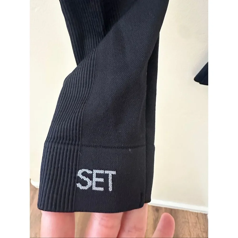 SET Active Black Knit Leggings Size Medium NWOT